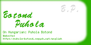 botond puhola business card